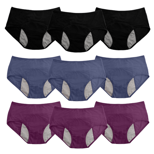 9pc High Waist Leak Proof Panties - DesignComfort