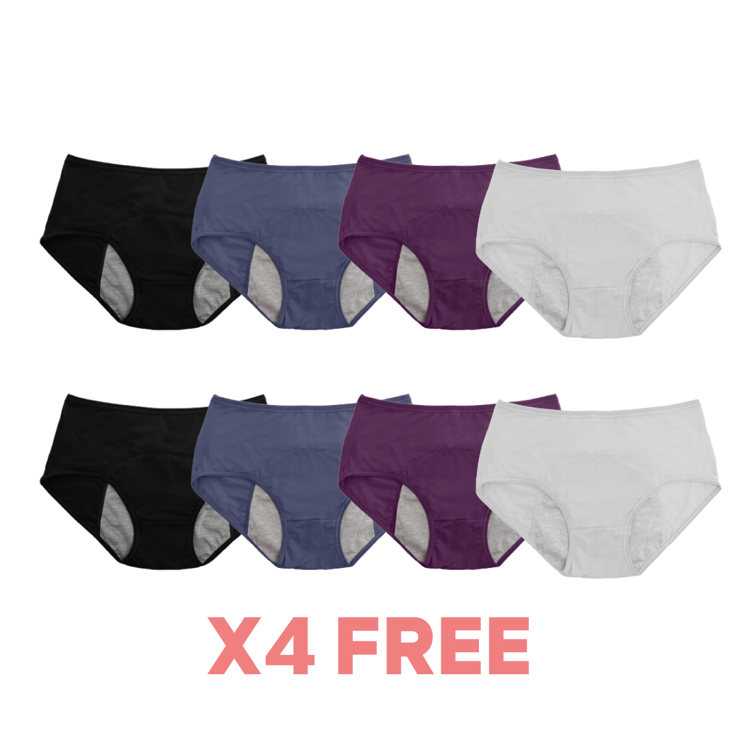 4pc High Waist Leak Proof Panties (Get 4 FREE) - DesignComfort