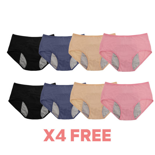 4pc High Waist Leak Proof Panties (Get 4 FREE) - DesignComfort