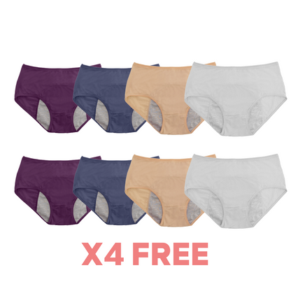 4pc High Waist Leak Proof Panties (Get 4 FREE) - DesignComfort