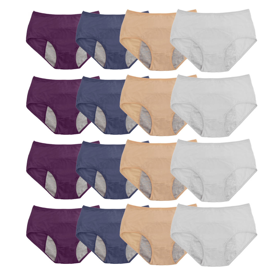 16pc High Waist Leak Proof Panties - DesignComfort