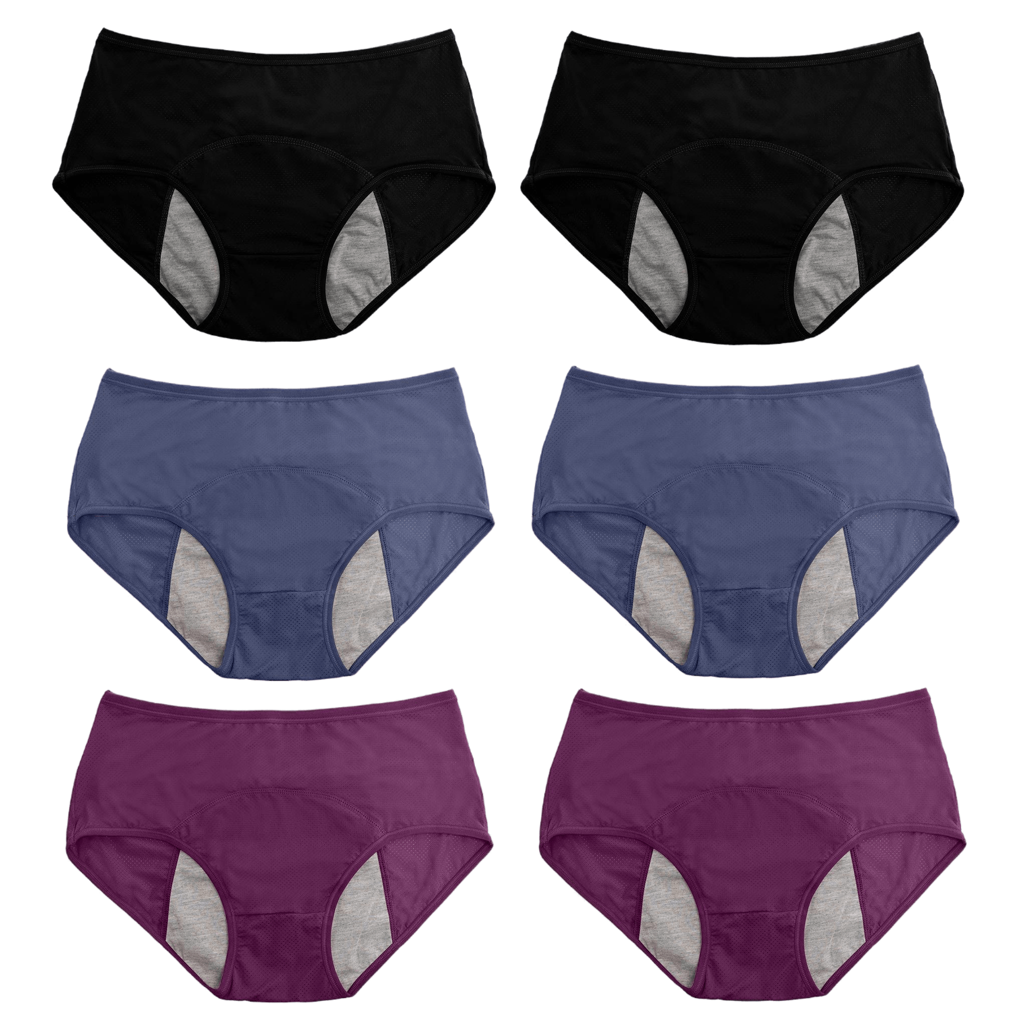 6pc High Waist LeakProof Panties - DesignComfort