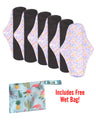 6pc LeakProof Reusable Pads (Includes Free Wet Bag) - DesignComfort